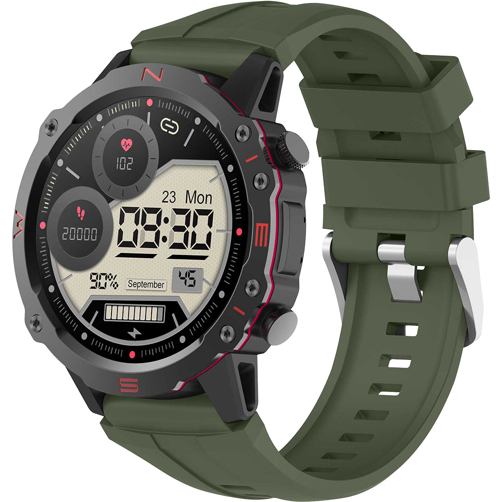 Smartwatch deportivo con base de carga inalámbrica
