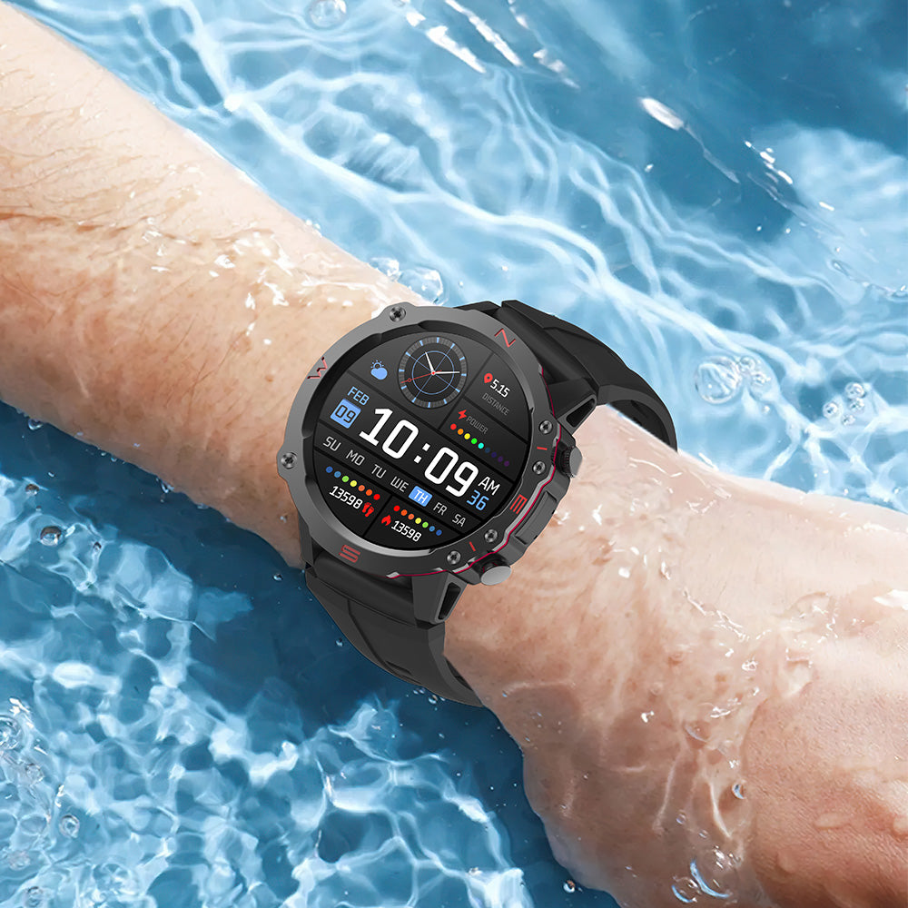 Smartwatch deportivo con base de carga inalámbrica