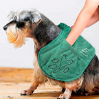 Toalla de microfibra con bolsillos para secar mascotas