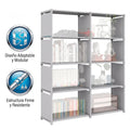 Librero organizador modular de 8 compartimentos