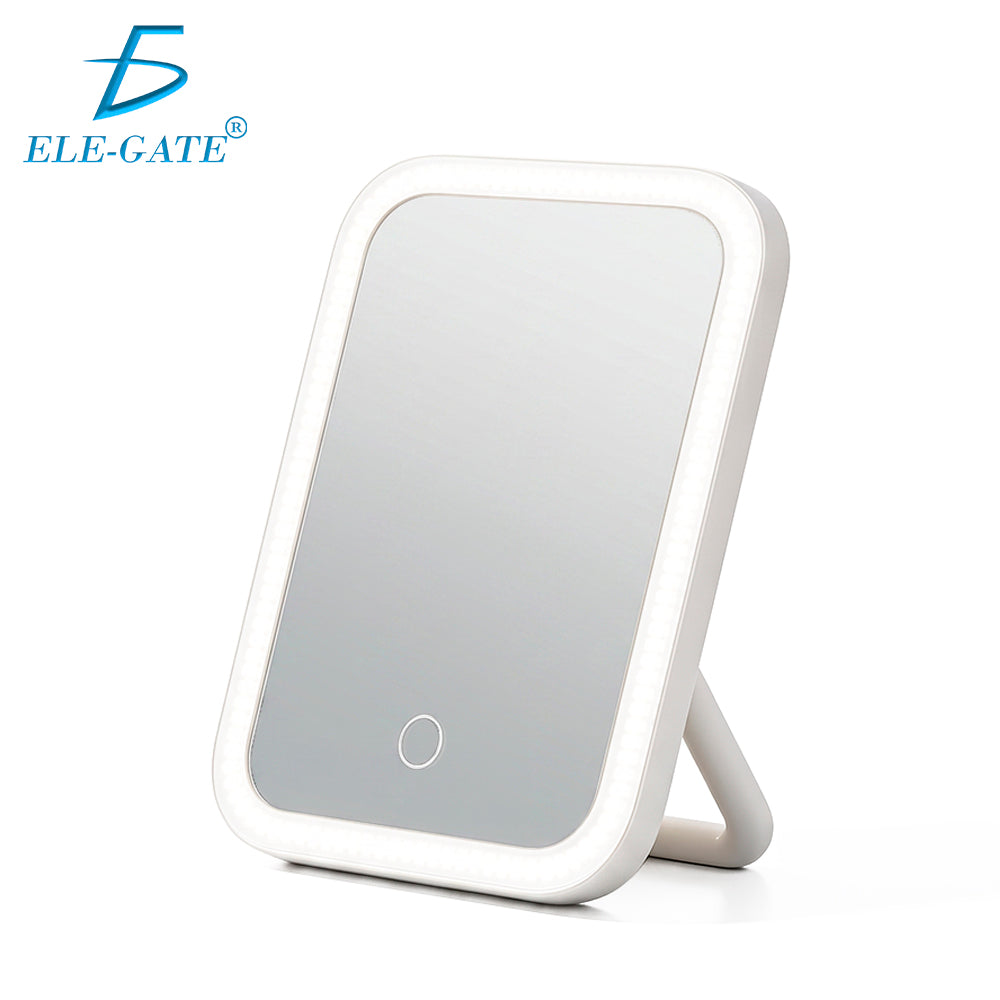 Espejo LED plegable para maquillaje con control táctil