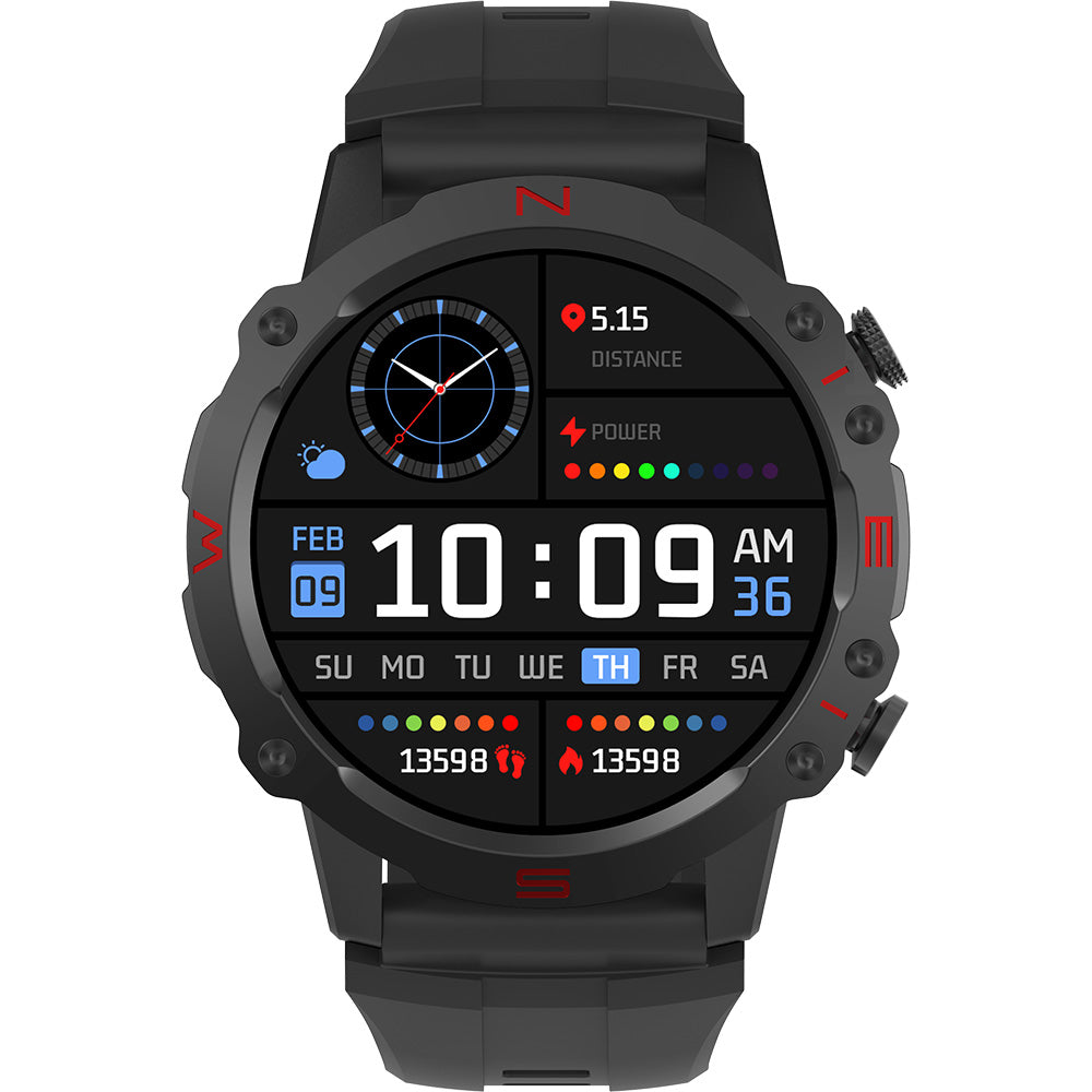 Smartwatch deportivo con base de carga inalámbrica