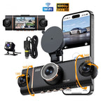 Cámara de tablero de 4 canales para auto con WiFi y GPS
