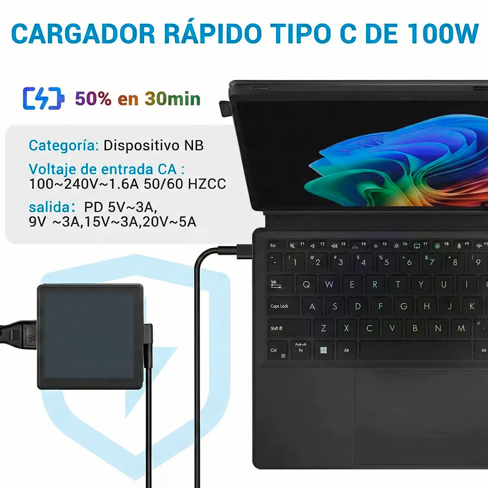 Cargador ASUS USB-C 100W — especificaciones