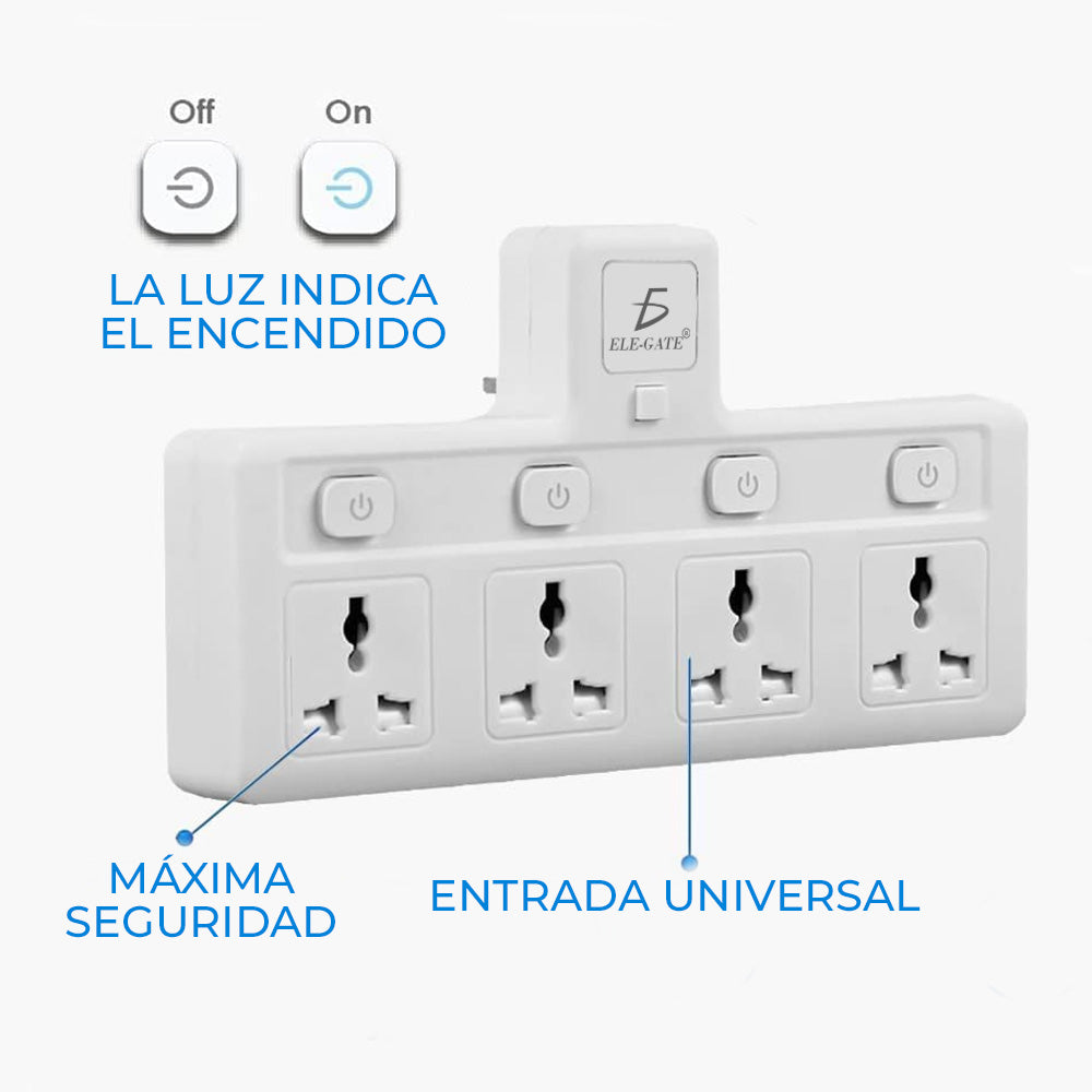 Adaptador de pared con 4 salidas de CA