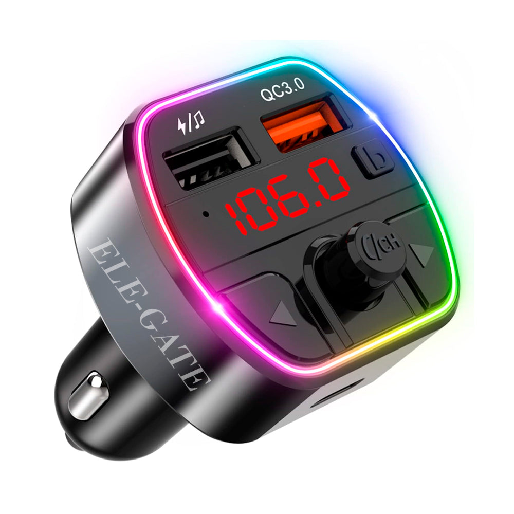 Transmisor FM Bluetooth con luz RGB para coche