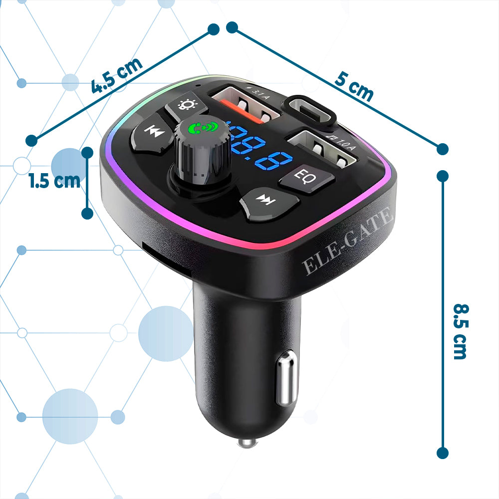 Transmisor FM Bluetooth con luz RGB para coche