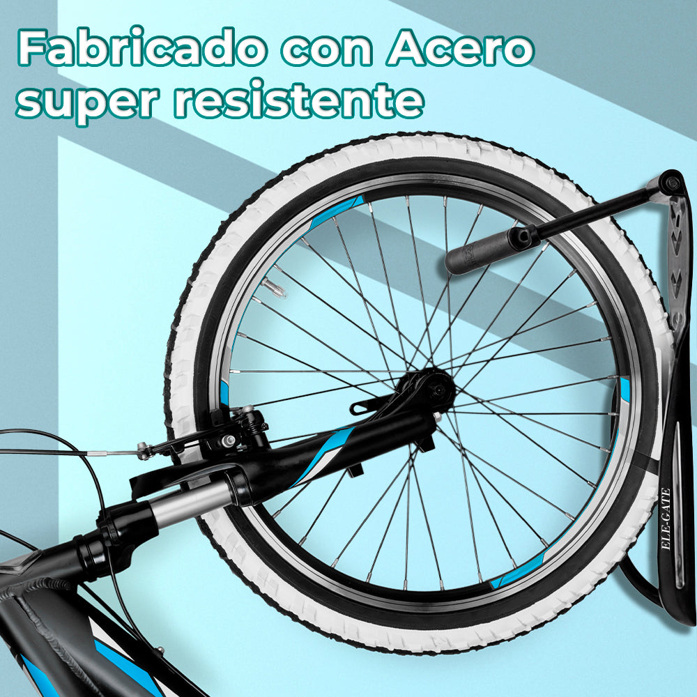 Soporte metálico de pared para guardar bicicleta