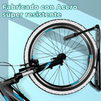 Soporte metálico de pared para guardar bicicleta