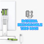 Espejo de maquillaje de tres pliegues con luz LED