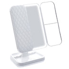 Espejo de maquillaje de tres pliegues con luz LED