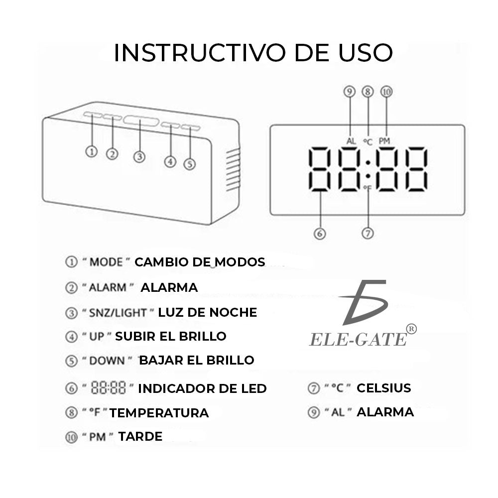 Reloj digital con bocina Bluetooth