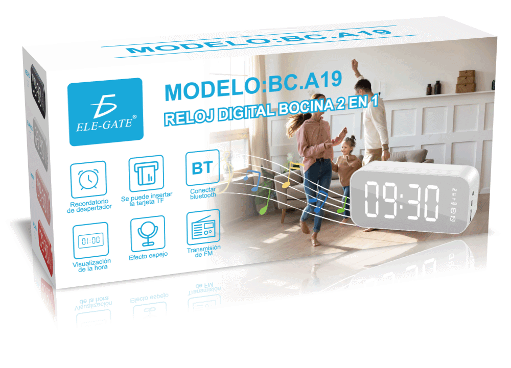 Reloj digital con bocina Bluetooth