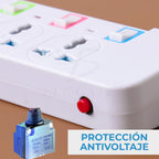 Regleta de escritorio con 3 tomas y puertos USB