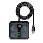 Multicontacto con clavijas universales y puertos USB y USB-C