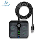 Multicontacto con clavijas universales y puertos USB y USB-C