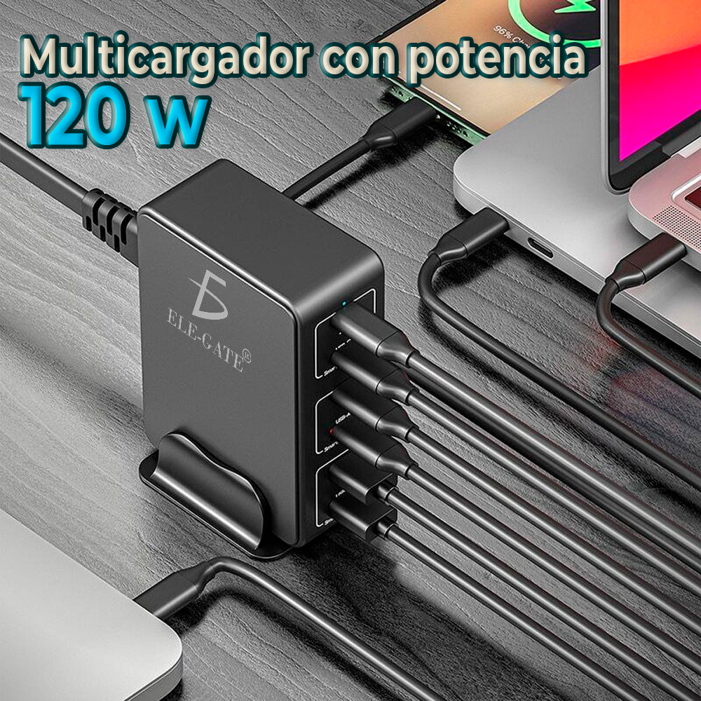 Cargador de escritorio de 6 puertos USB