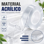 Rollo de cinta nano gel transparente de doble cara
