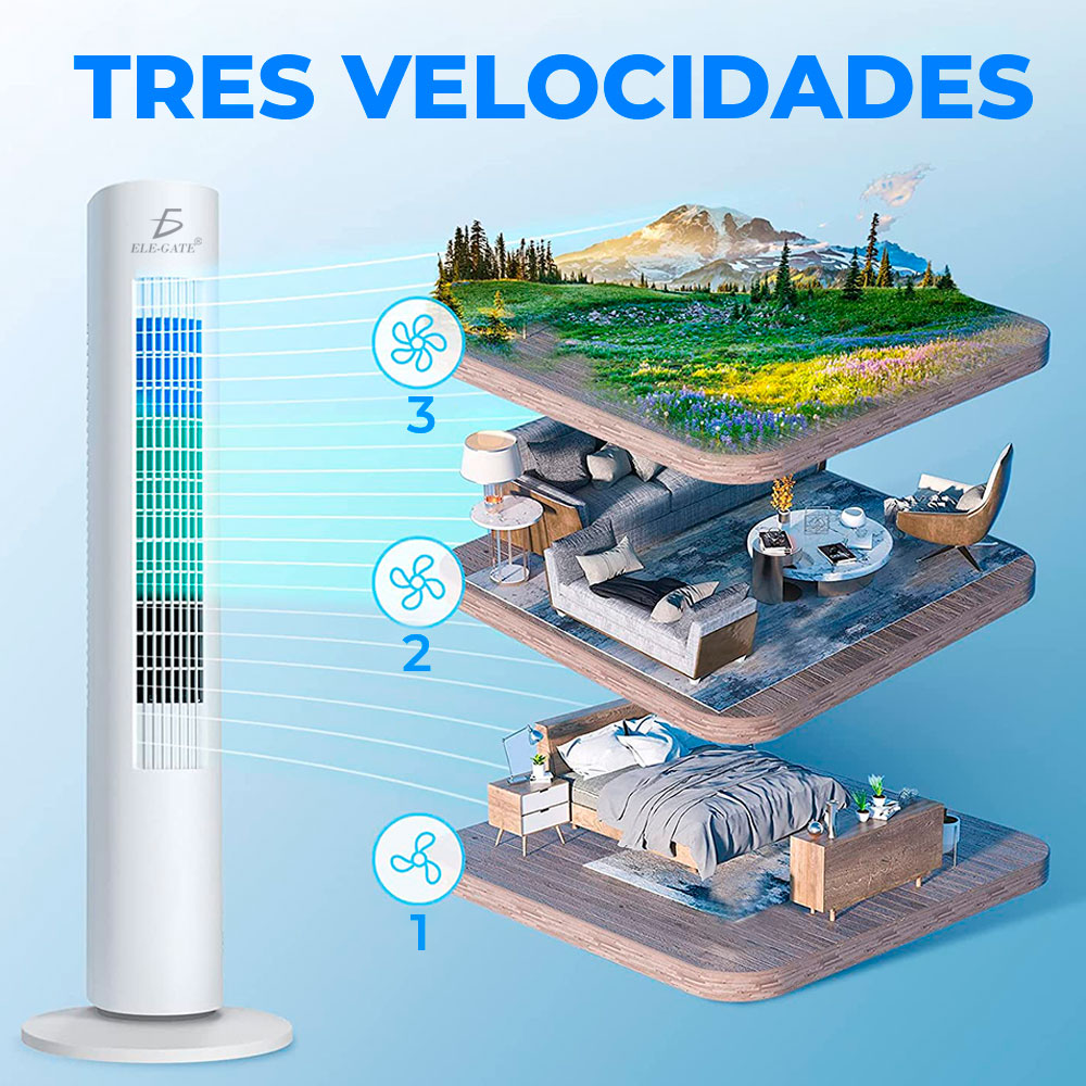 Ventilador de torre de 76 cm con 3 velocidades
