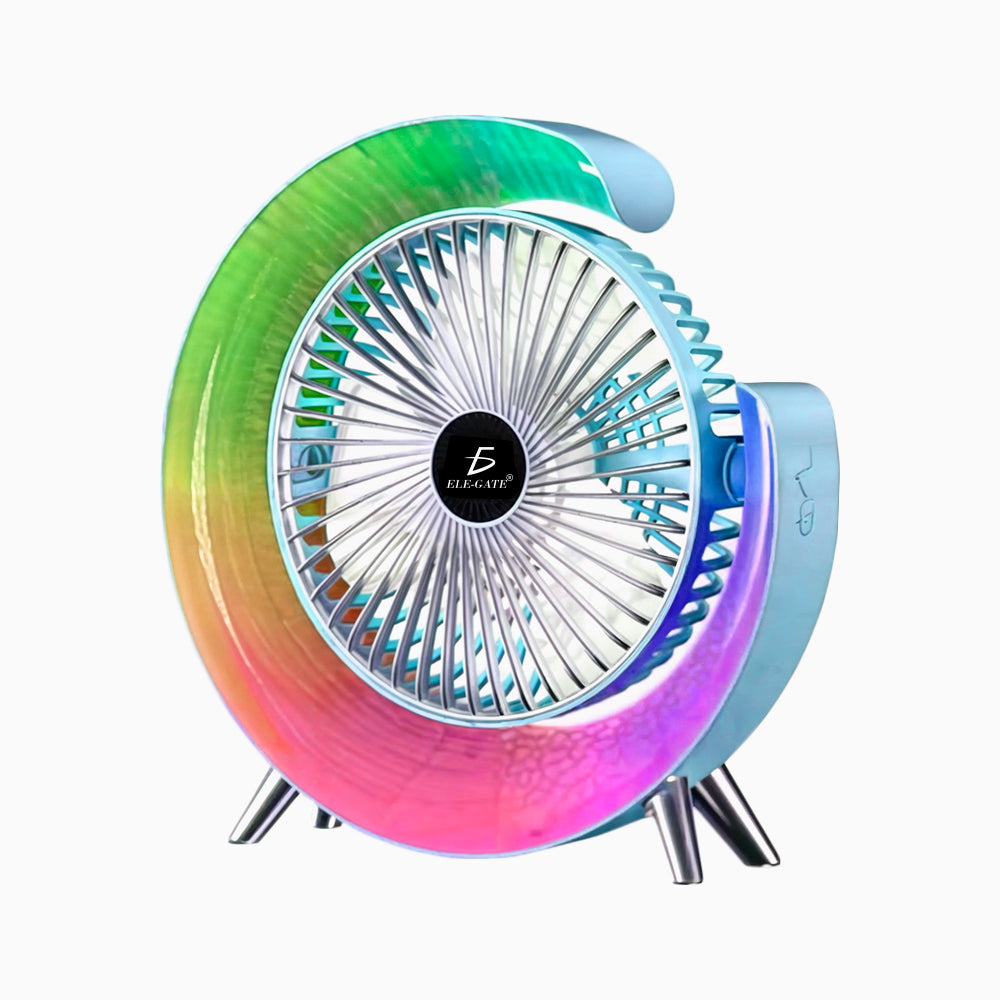 Ventilador de escritorio con luz LED RGB