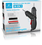 Destornillador eléctrico negro con luz LED