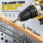 Taladro atornillador inalámbrico amarillo y negro