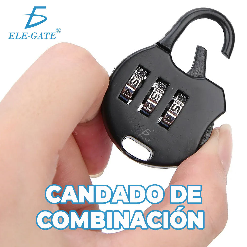 Candado de combinación de 3 dígitos en colores