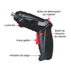 Destornillador eléctrico de 3.6 V recargable por USB con luz LED