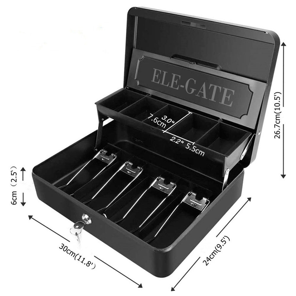 Caja metálica para efectivo con charolas y cerradura