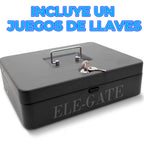 Caja metálica para efectivo y monedas con cerradura