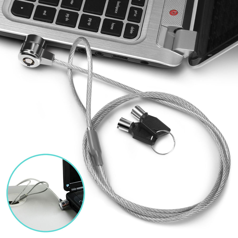Candado de cable de acero para laptop con llave