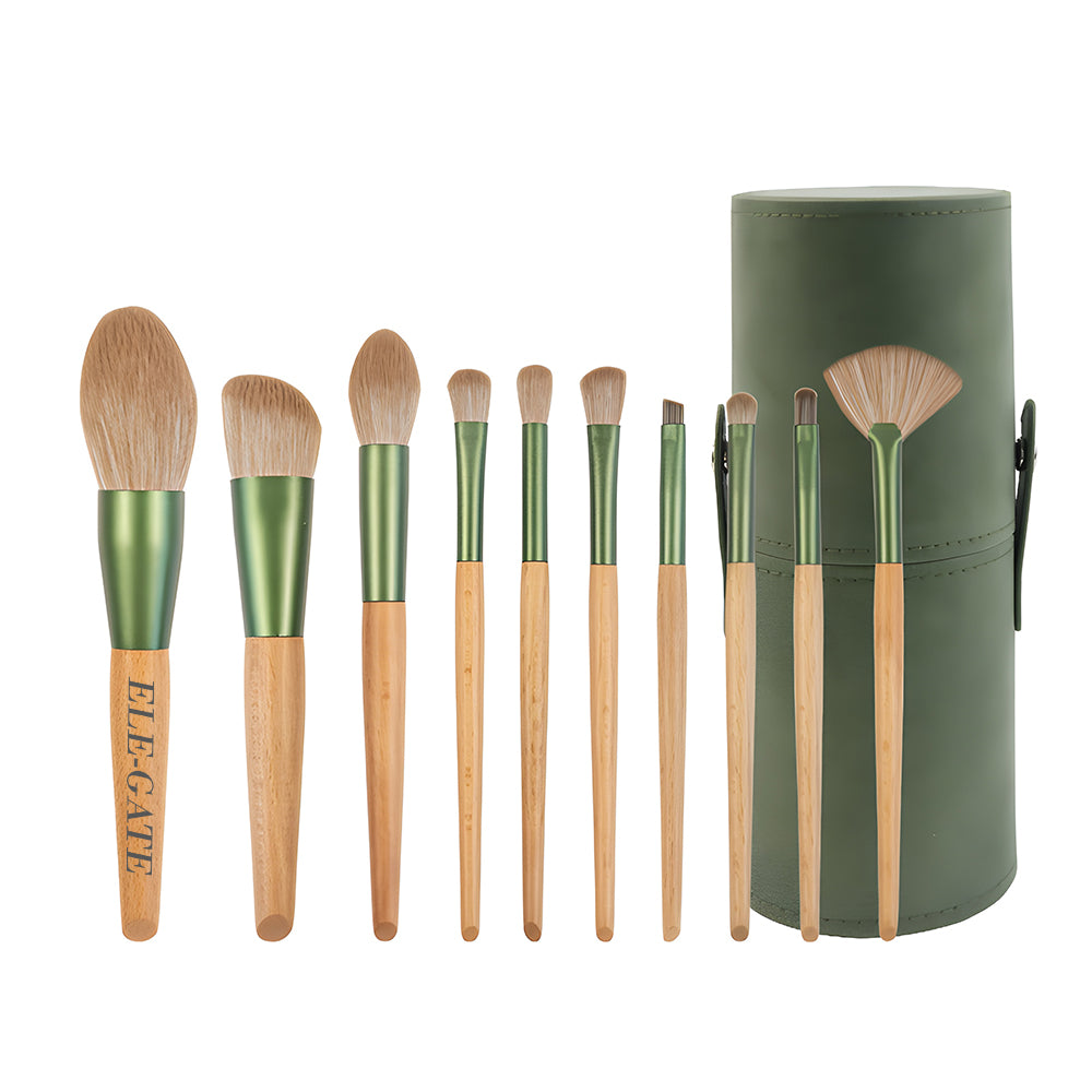 Set de 10 brochas de maquillaje