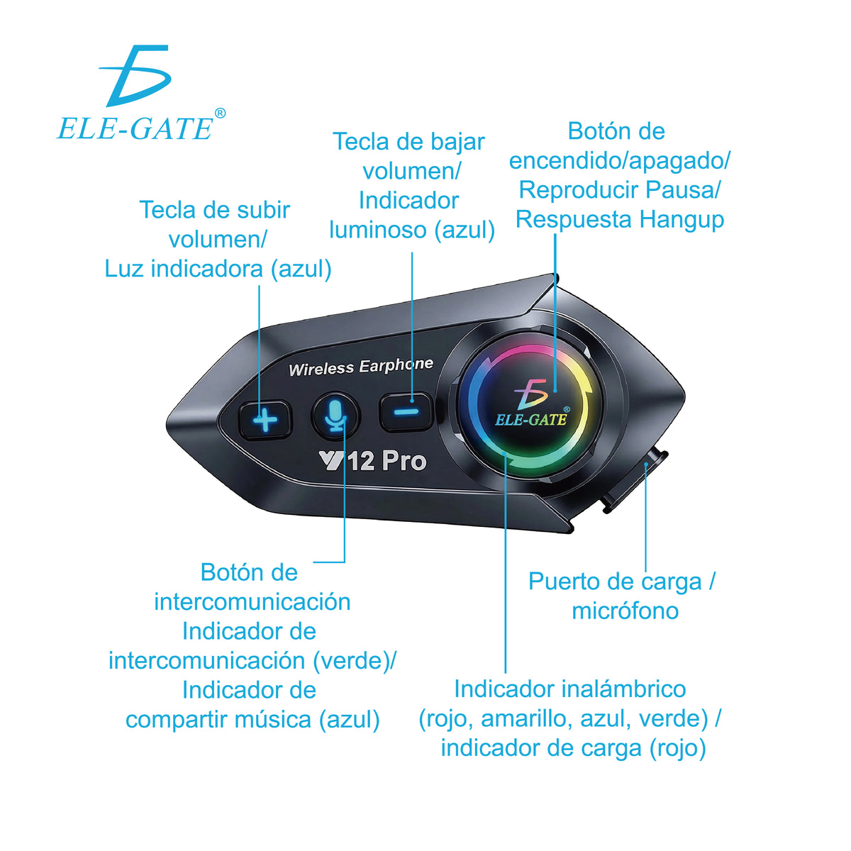 Auricular Bluetooth para casco de moto