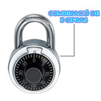 Candado cromado de combinación de 3 cifras con gancho corto