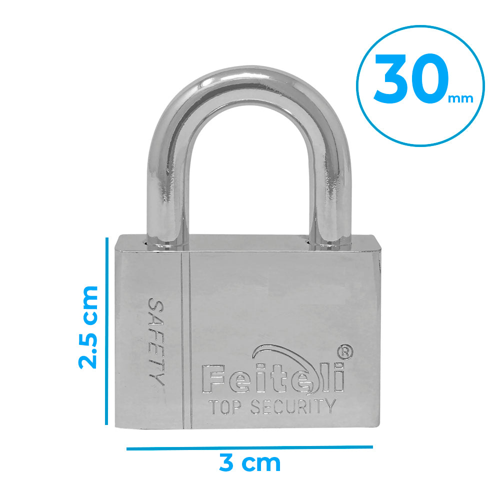 Candado de hierro de 30 mm con gancho corto