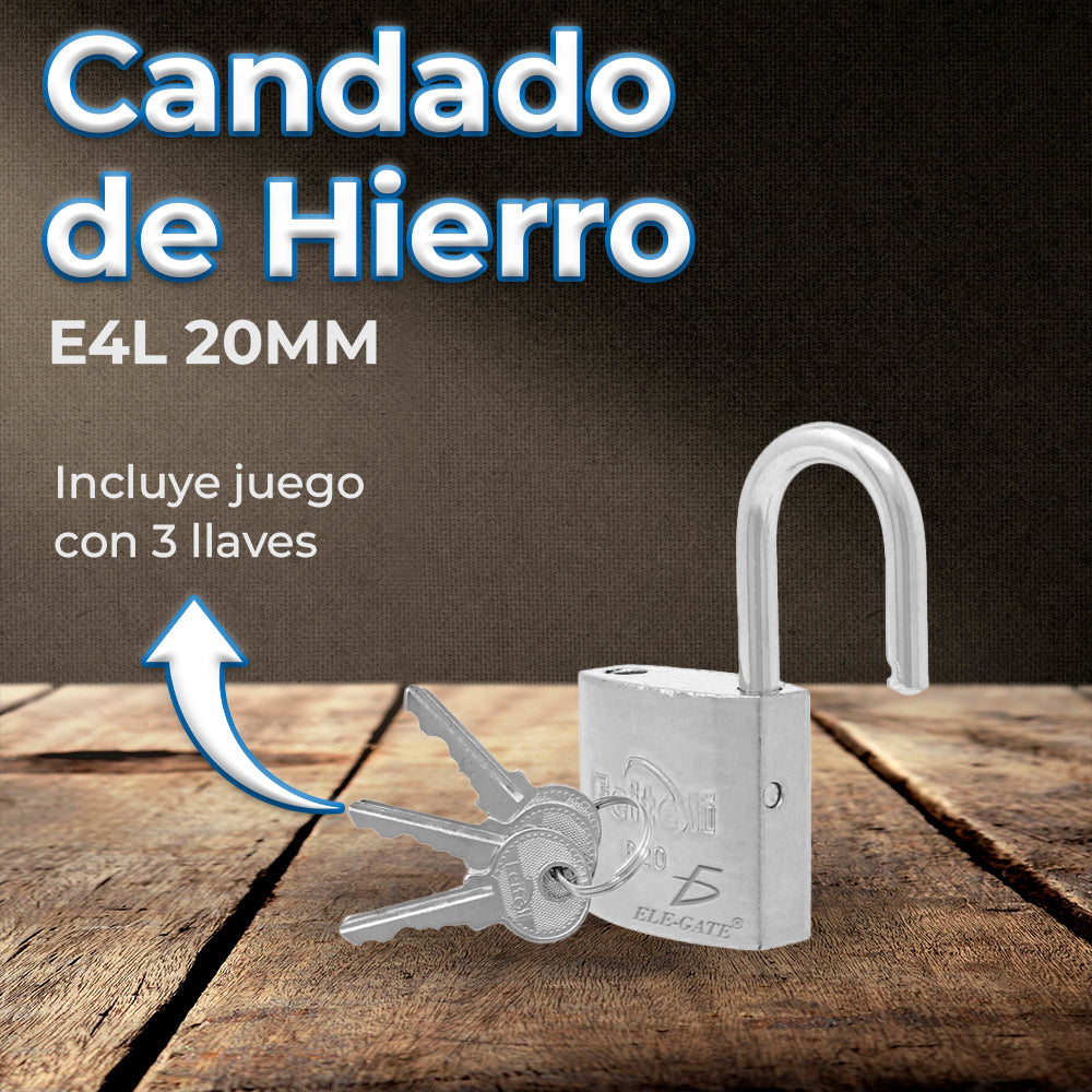 Candado de hierro gris de 20 mm