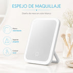 Espejo LED blanco plegable con soporte