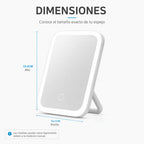Espejo LED blanco plegable con soporte