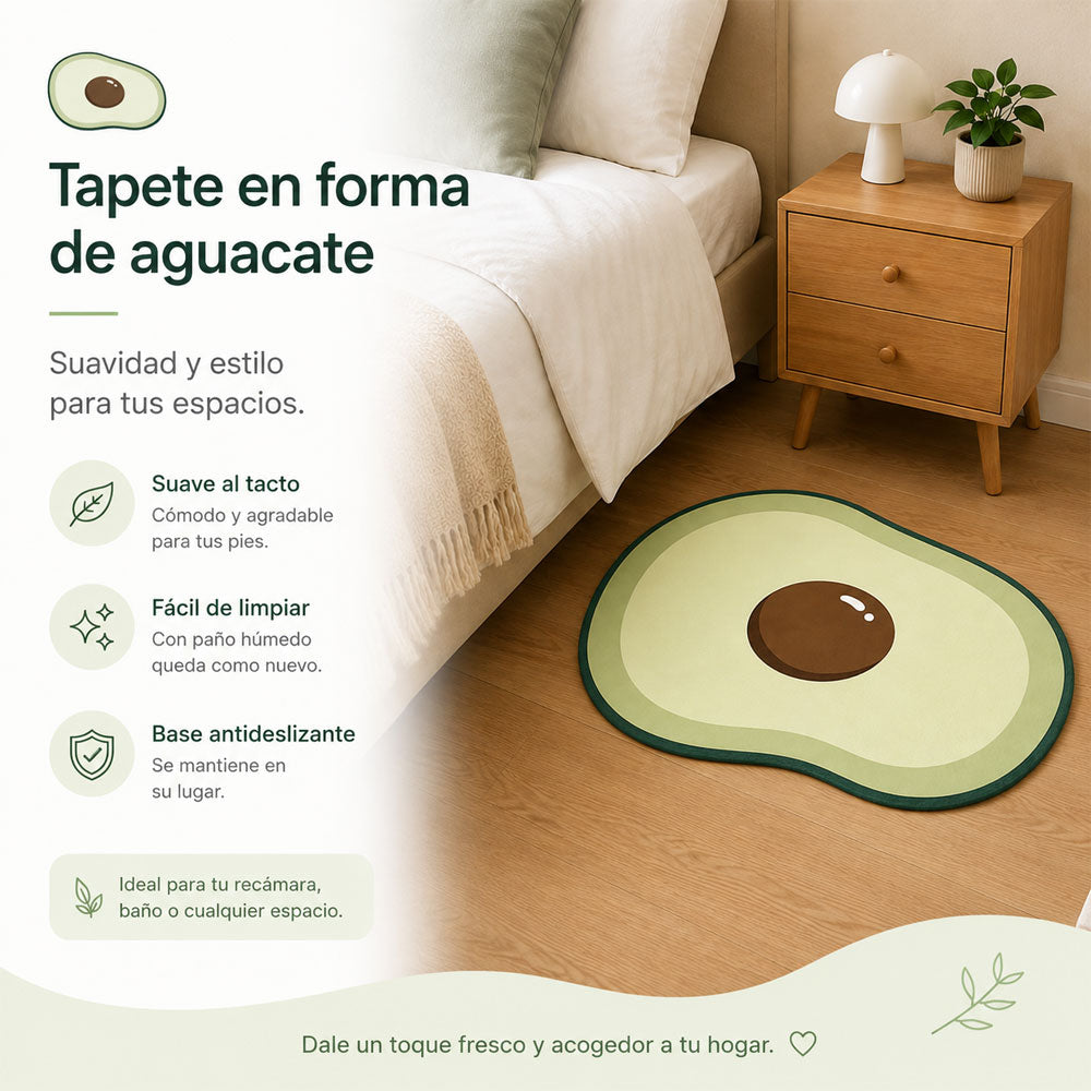 Tapete absorbente con diseño de aguacate