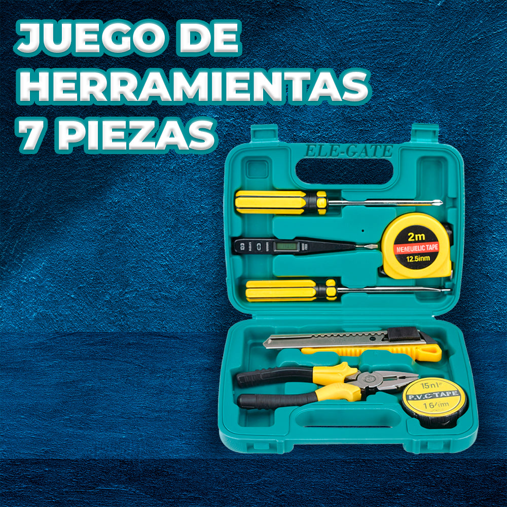Caja de herramientas con set de 7 piezas