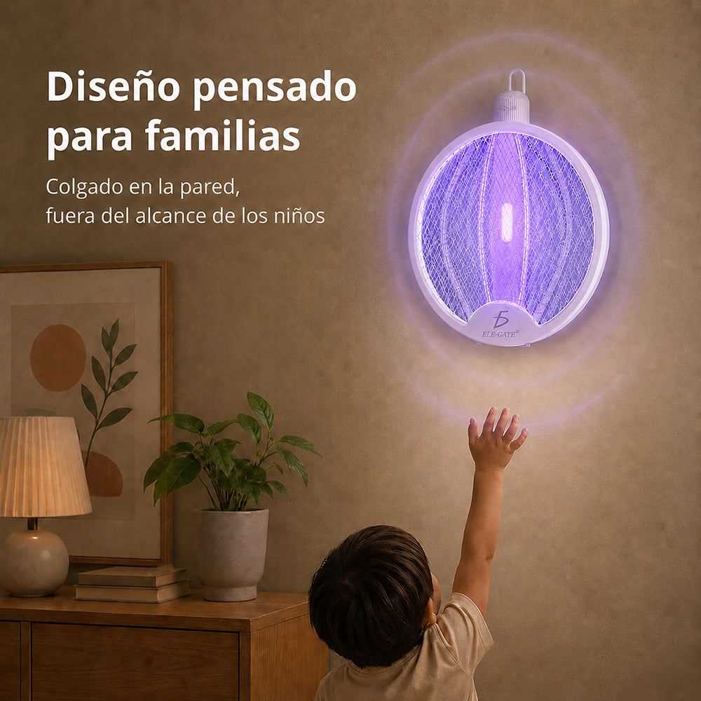 Mata moscas y mosquitos eléctrico recargable con luz UV