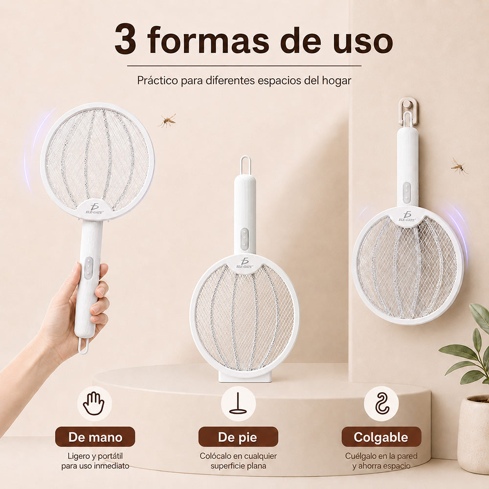 Mata moscas y mosquitos eléctrico recargable con luz UV