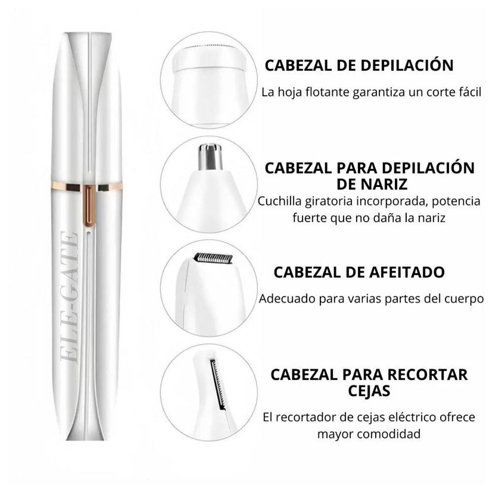 Depiladora facial recargable 4 en 1 · para qué sirve cada cabezal