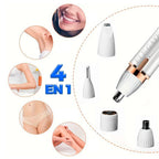 Depiladora facial recargable 4 en 1 · zonas de uso