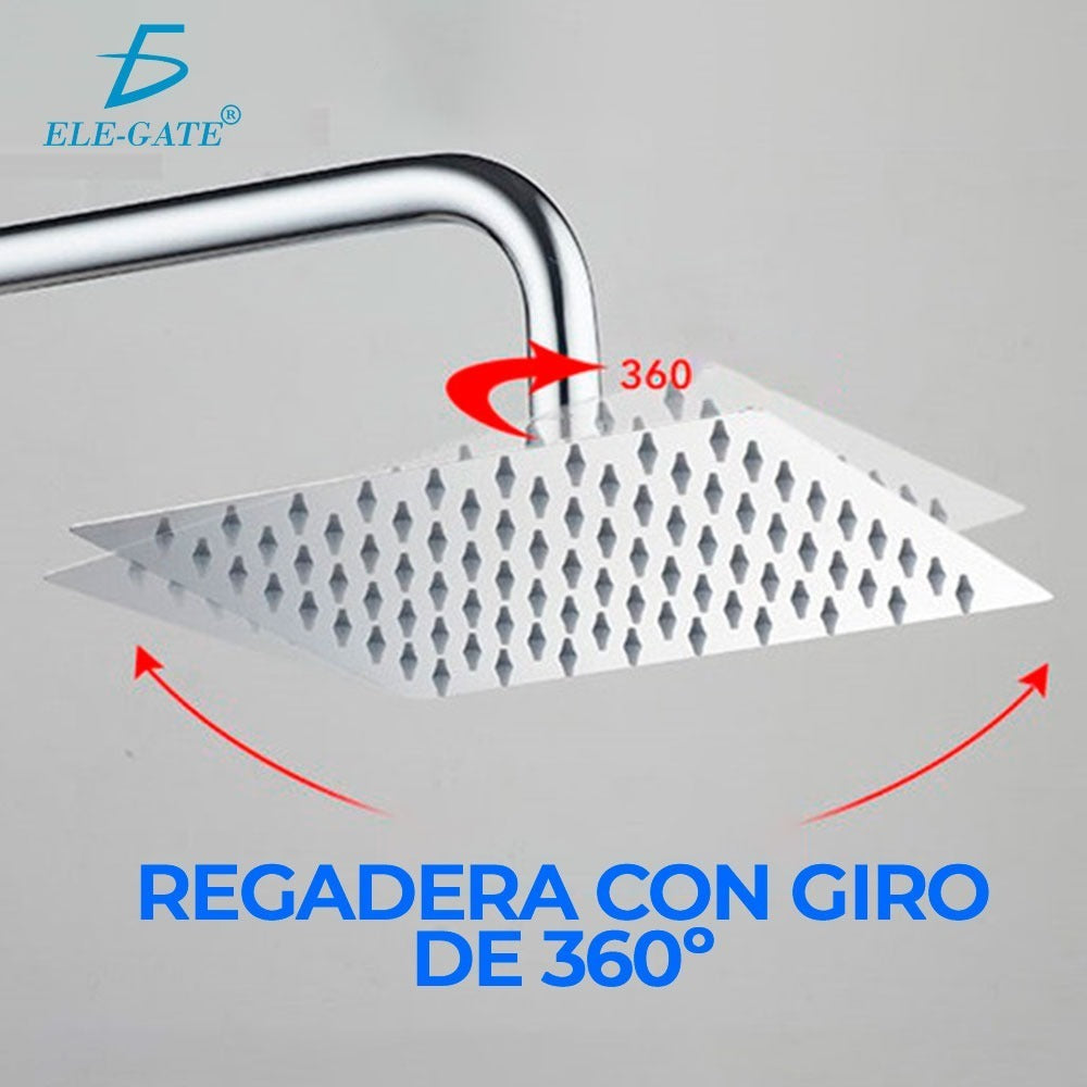 Regadera cuadrada tipo lluvia de acero inoxidable