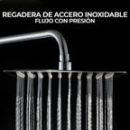 Regadera cuadrada tipo lluvia de acero inoxidable