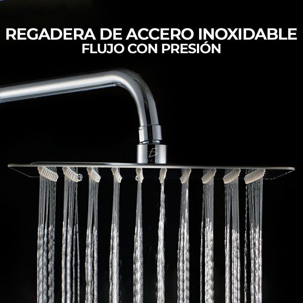 Regadera cuadrada tipo lluvia de acero inoxidable