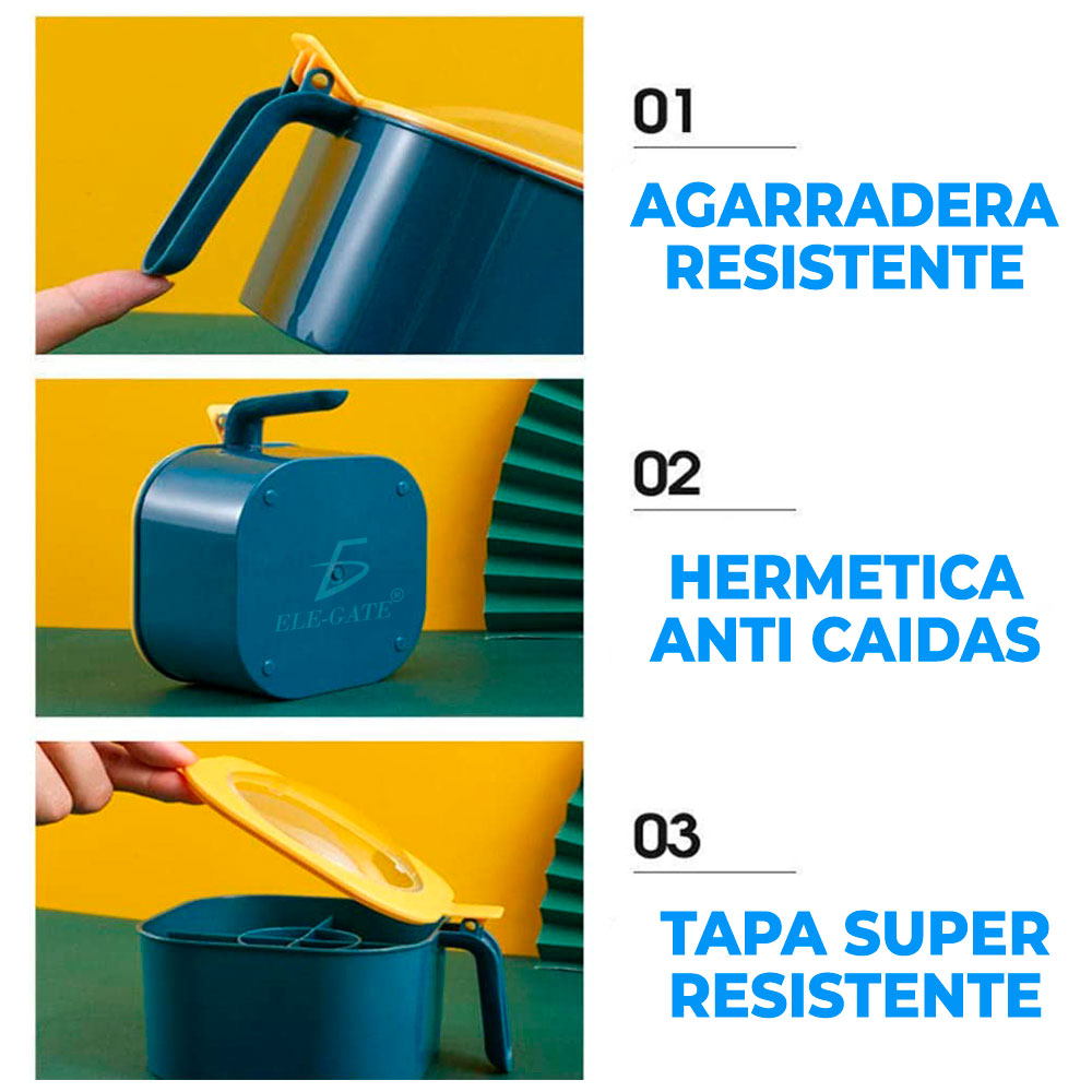 Especiero hermético con 4 cucharas