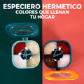 Especiero hermético con 4 cucharas