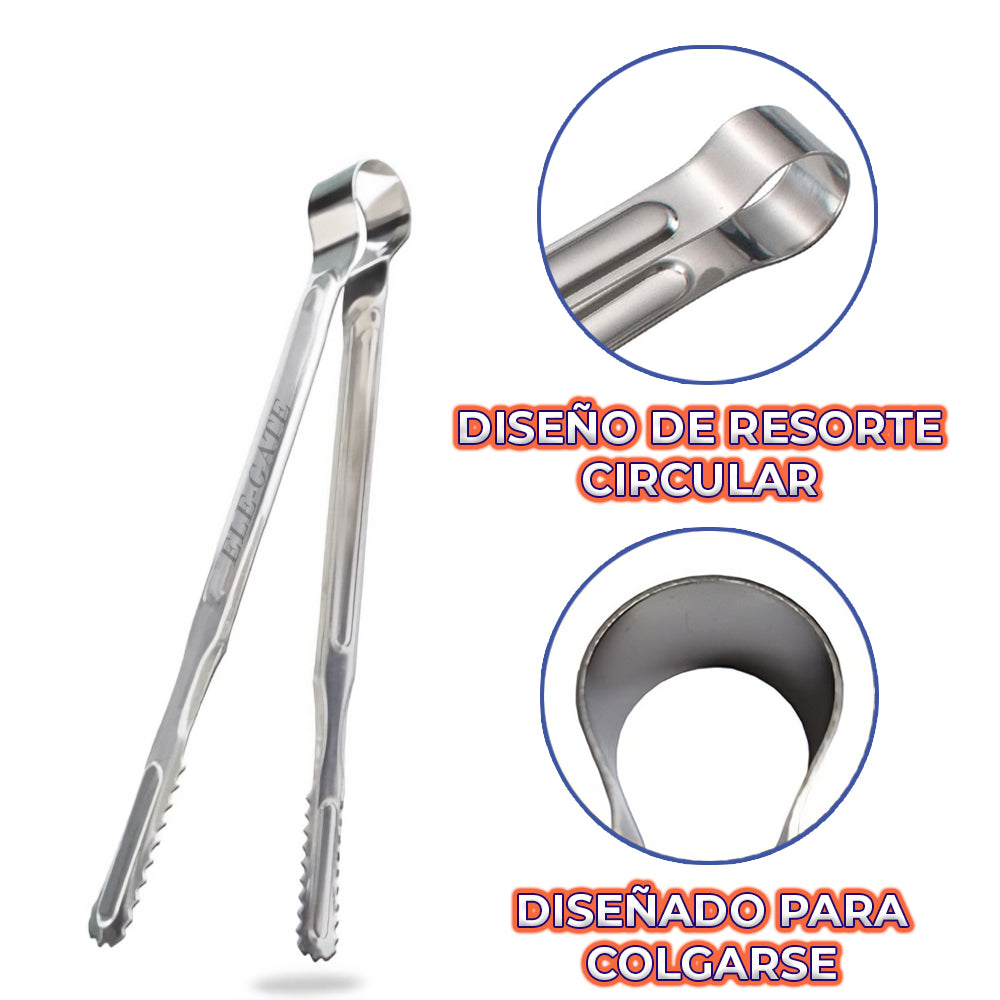 Dos pinzas de cocina de acero inoxidable